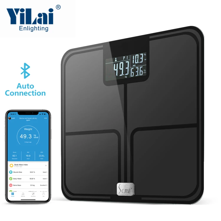 180kg ITO glass body analyzer with fat measurement sensor professional body fat measurement digital multifunction body fat scale