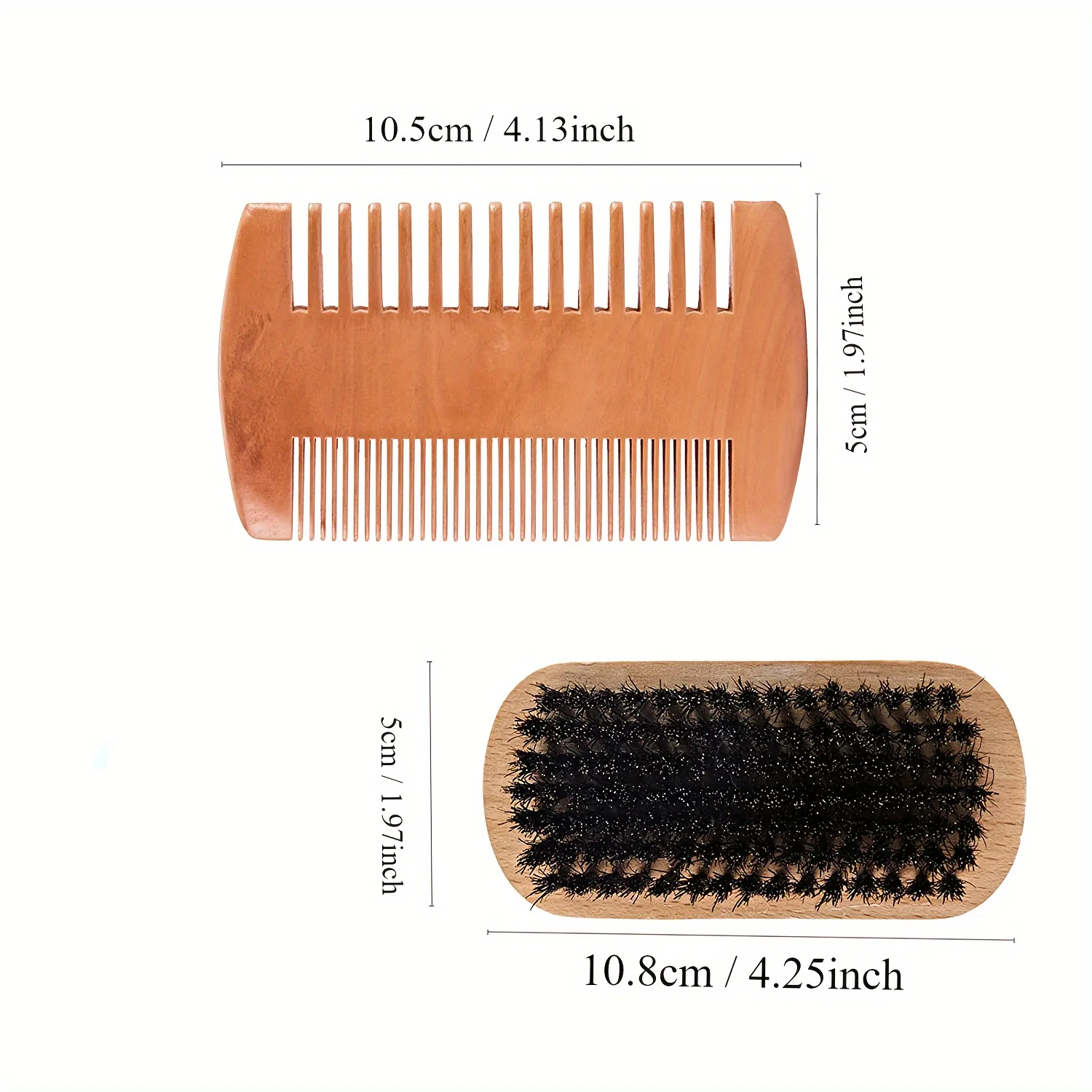 Beard Care Brush Comb Set, Double Sided Comb Beard Grooming Kit For Grooming Beards And Mustaches