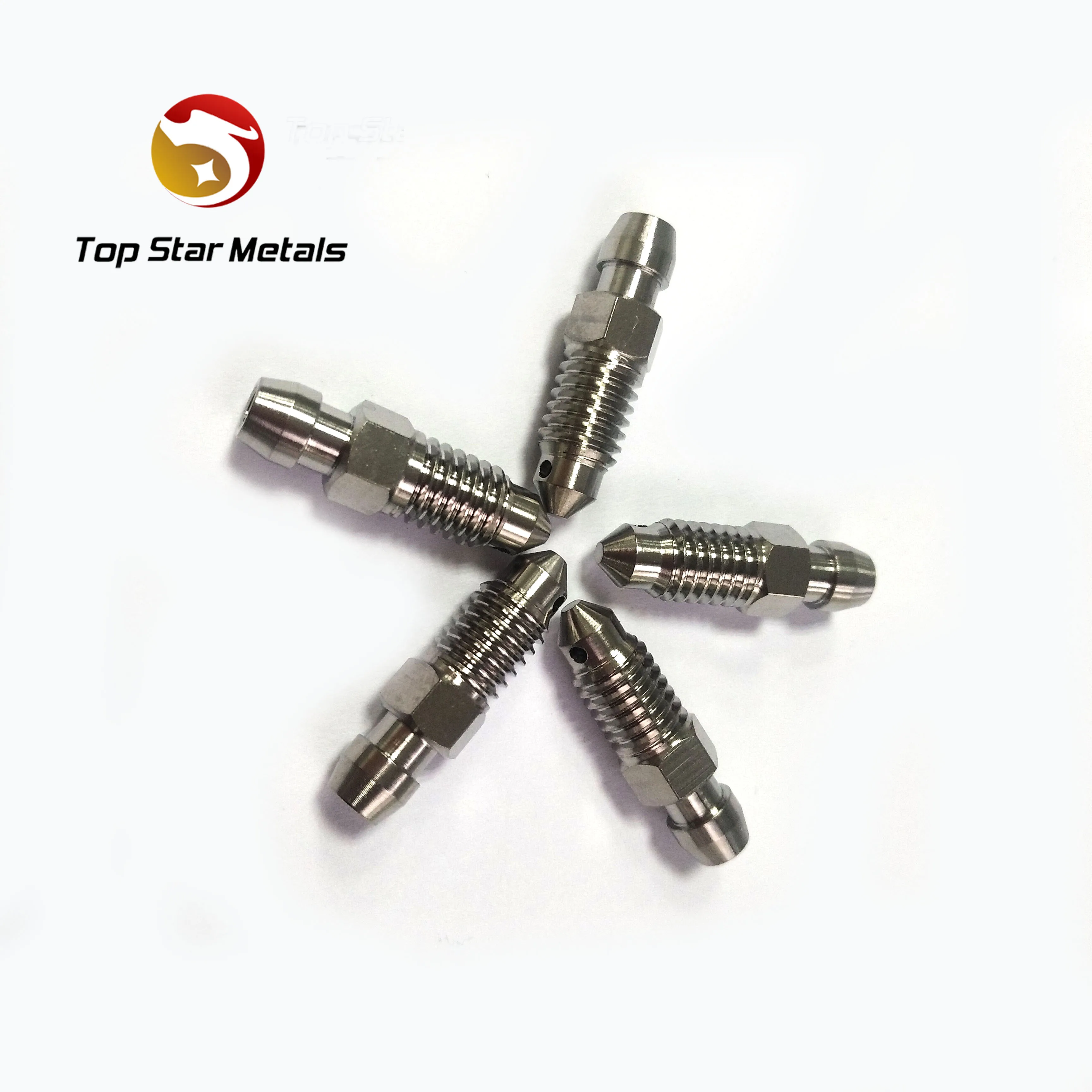 TOPSTAR Titanium Bolts M8 1.25mm Pitch Motorcycle Brake Caliper Bleed Nipple Screws