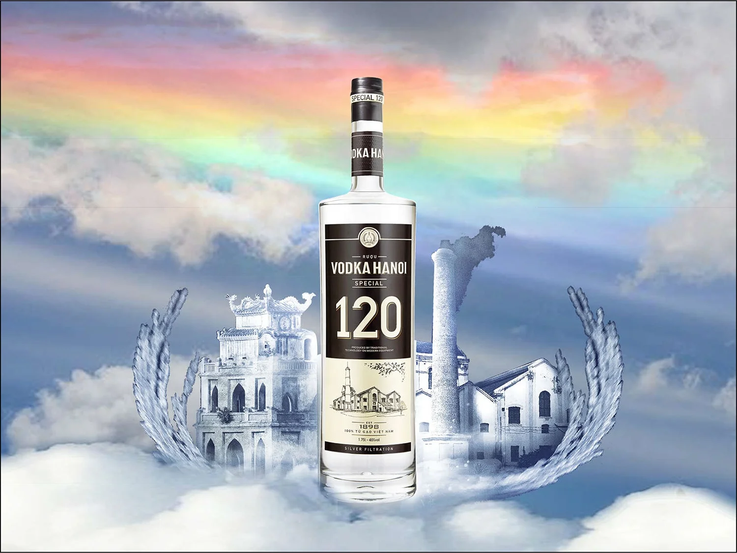 New Arrival Premium quality vodka and spirits 40% 1.75L Halico factory Vodka Hanoi Special silver filtration from Vietnam