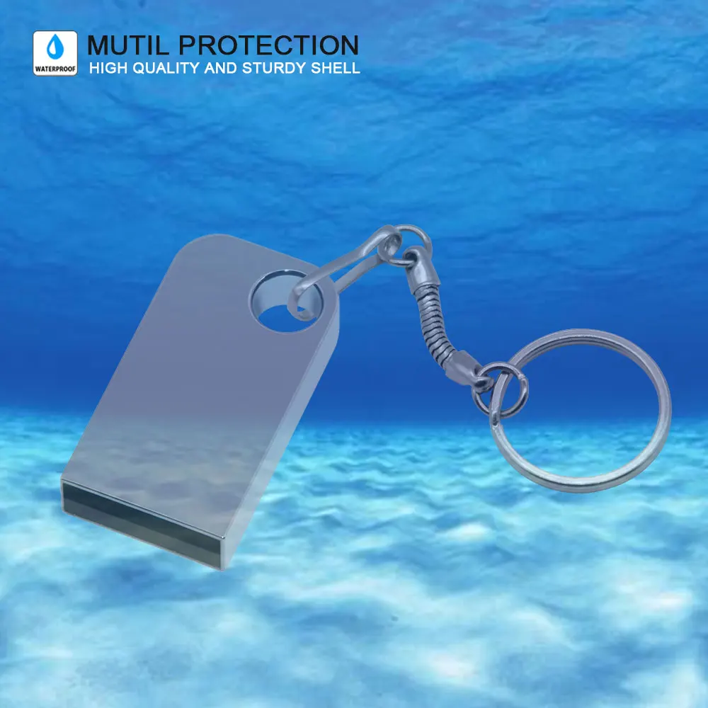 Mini Metal USB 2.0 3.0 Zinc alloy Flash Drive with Keychain Thumb Drive Water Proof Mini USB Stick  Pendrive