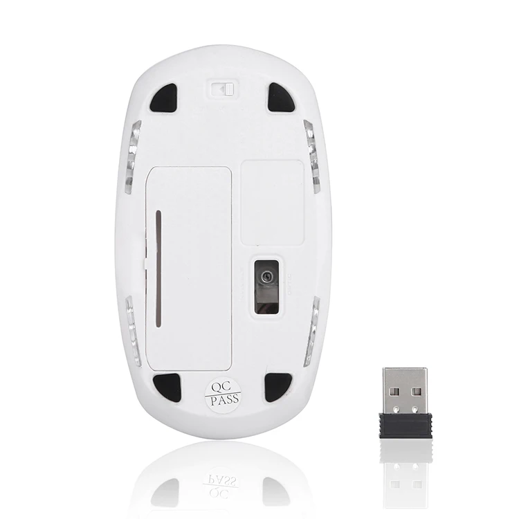 High Quality  mini slim silent 2.4g wireless optical mouse with led light