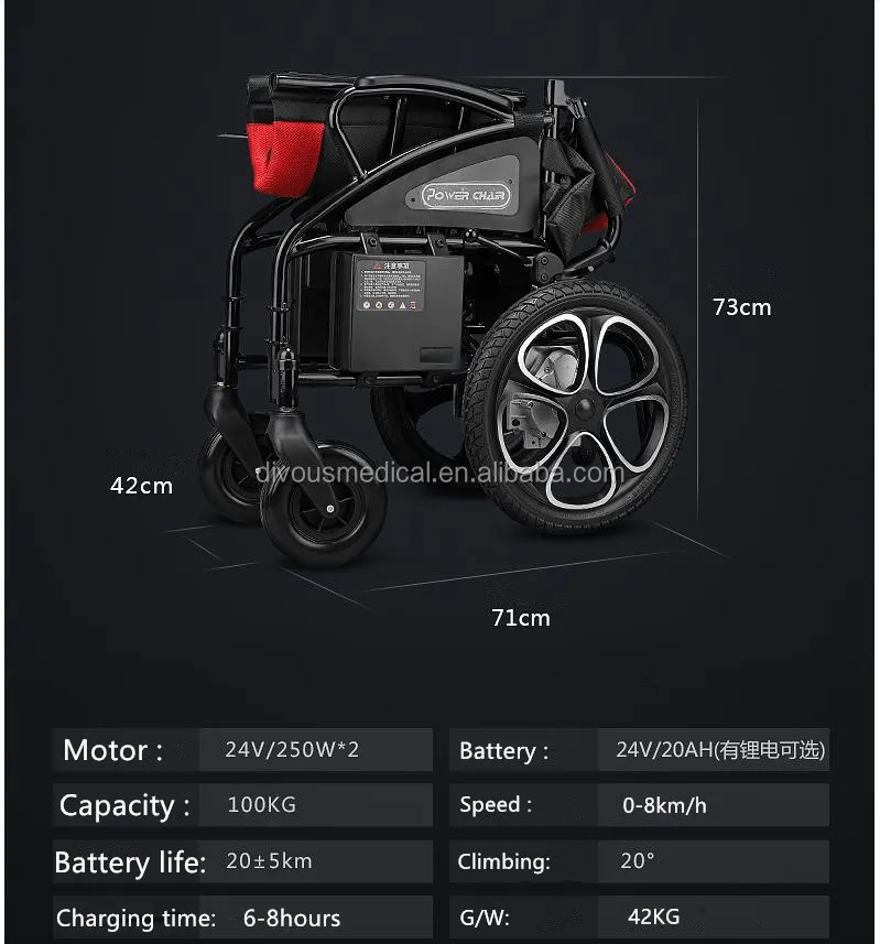 powerful Wheelchair Electric old people wheelchair folding
