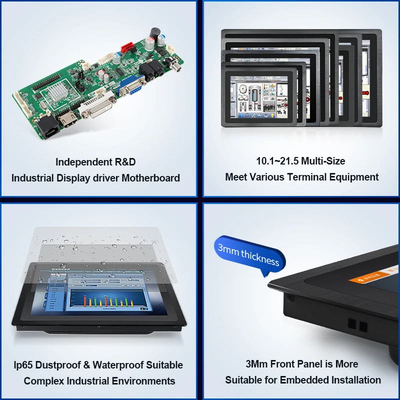 24 inch waterproof lcd monitor outdoor lcd open frame industrial monitor with capacitive touch screen