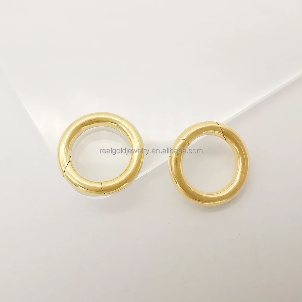 Personalized Fine Jewelry Pure 14k 18k Real Gold Solid Yellow Gold Round Shape Clasp for Necklace DIY Gold Accessory