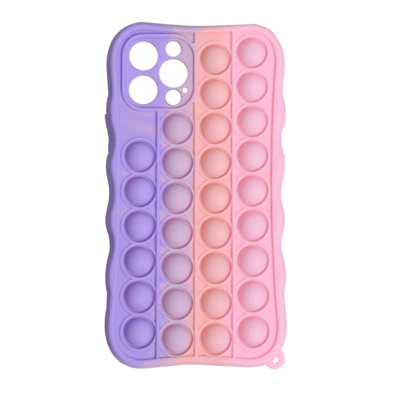 New Arrival Phone Cases Fidget Toy Relieve Stress Game Silicone Toy Push Bubble Fidget Sensory Toy Silicone Phone Case