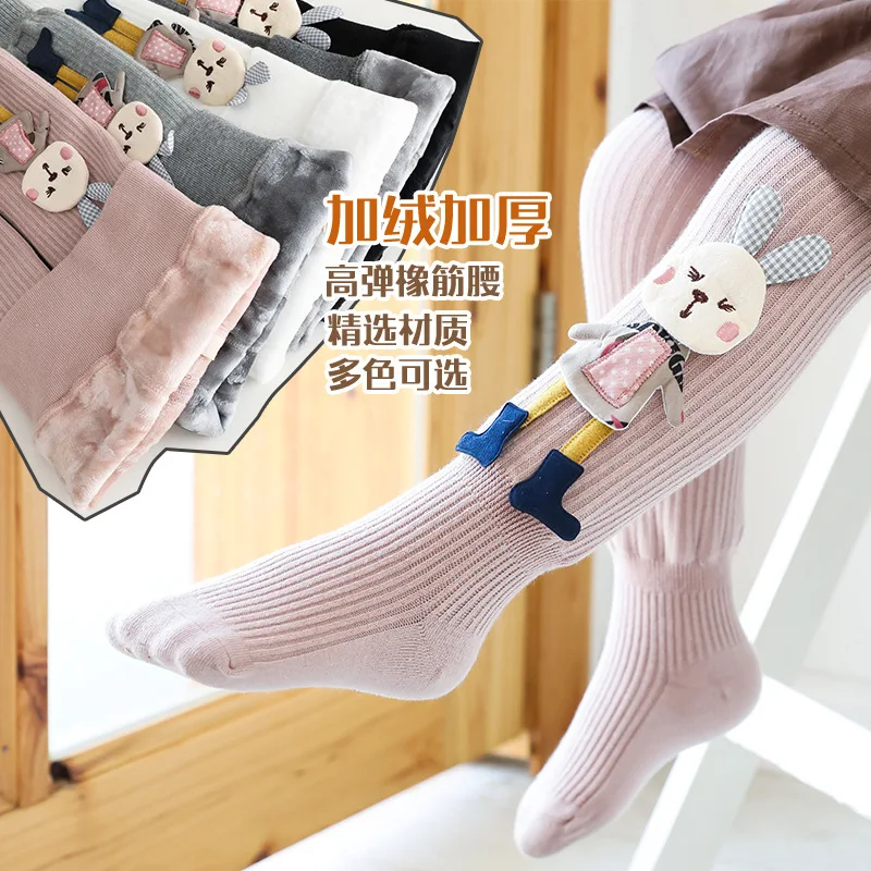 High Quality Cotton Baby Pantyhose Adjustable Baby Leggings Cute Cartoon Tights For Baby Girl