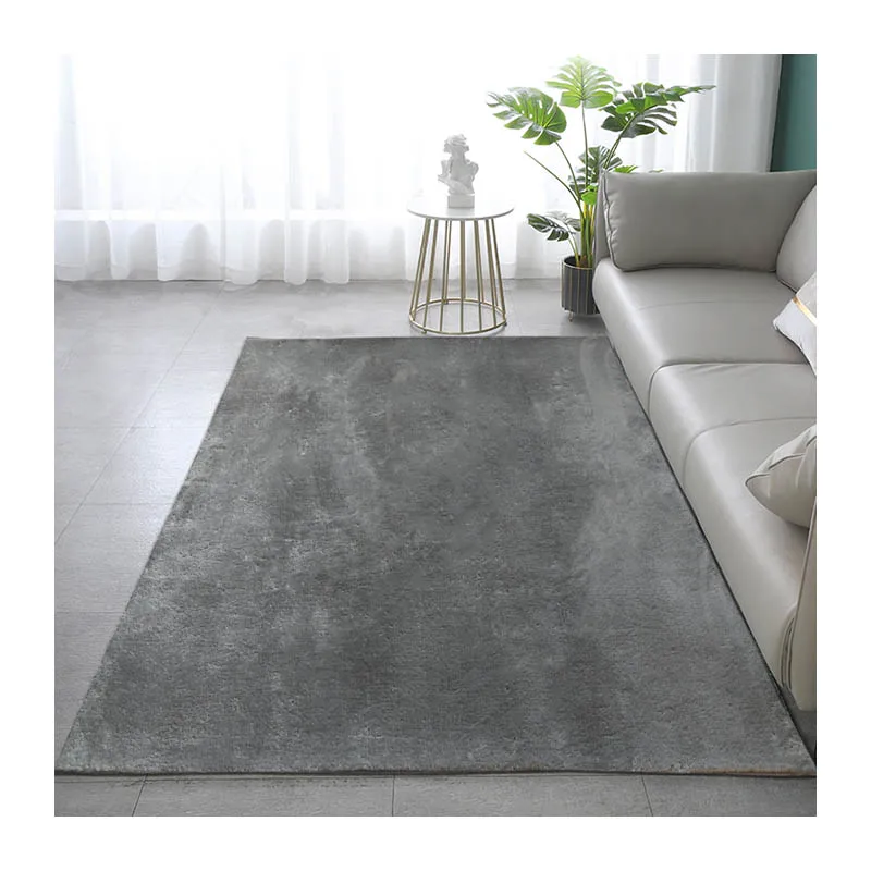 Modern soft shaggy anti slip backing polyester carpets area rugs for living room