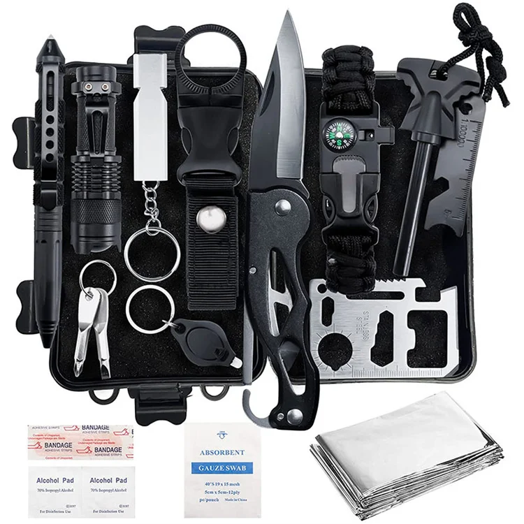 Wedacraftz Outdoor adventure Survival Kit 15 in 1 First Aid Kit for Men Camping, Hiking, Hunting, Fishing,outdoor sport