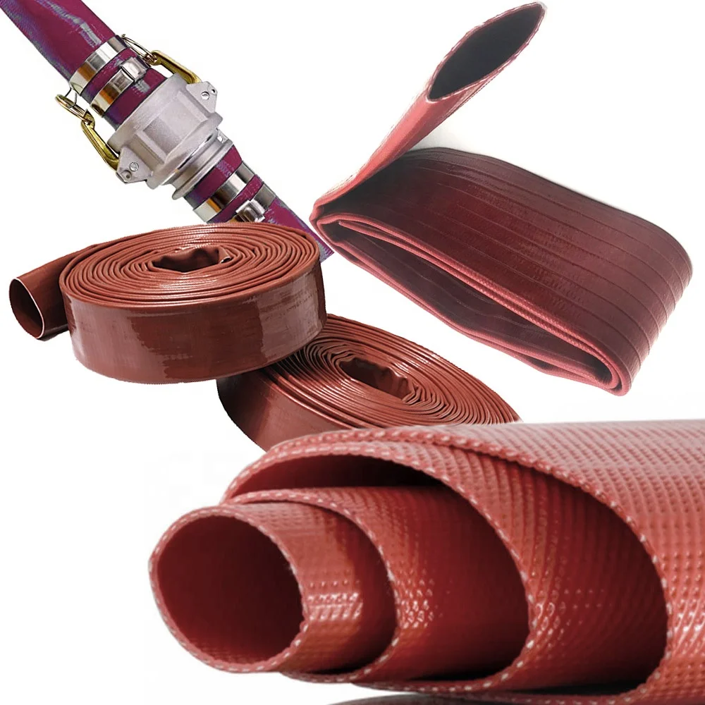 PVC Layflat Discharge Hose Pipe 1 2 3 4 5 6 8 10 12 16 Inch for Water Drain Pump Agriculture Irrigation Pool  Plastic hose