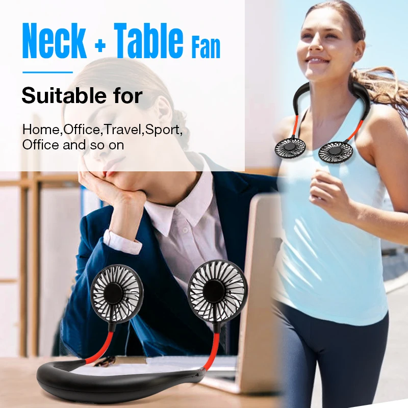 Neck - hanging Rechargeable Sports Fan, Lazy Man Portable Mini USB Folding Fan 79