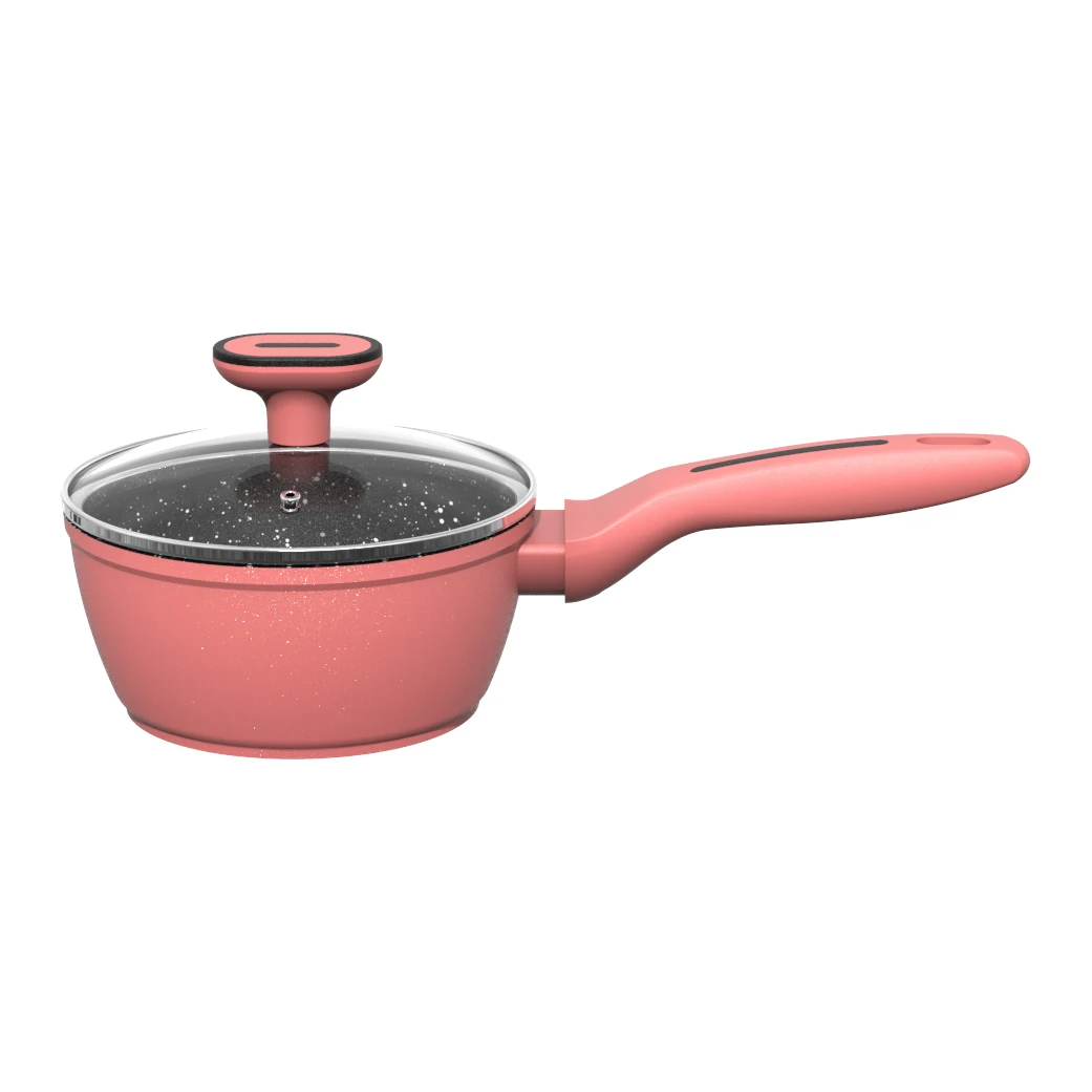 BESCO OEM эссенция Серия 16 см алюминиевый сплав антипригарная розовая сковорода для соуса Xylan Plus серебряное алмазное антипригарное покрытие