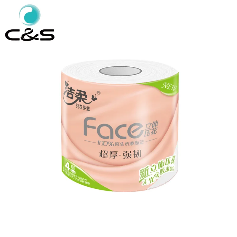 New Product 4D Embossing Daily Use Tissue Rolls Toilet Paper Roll Tissue