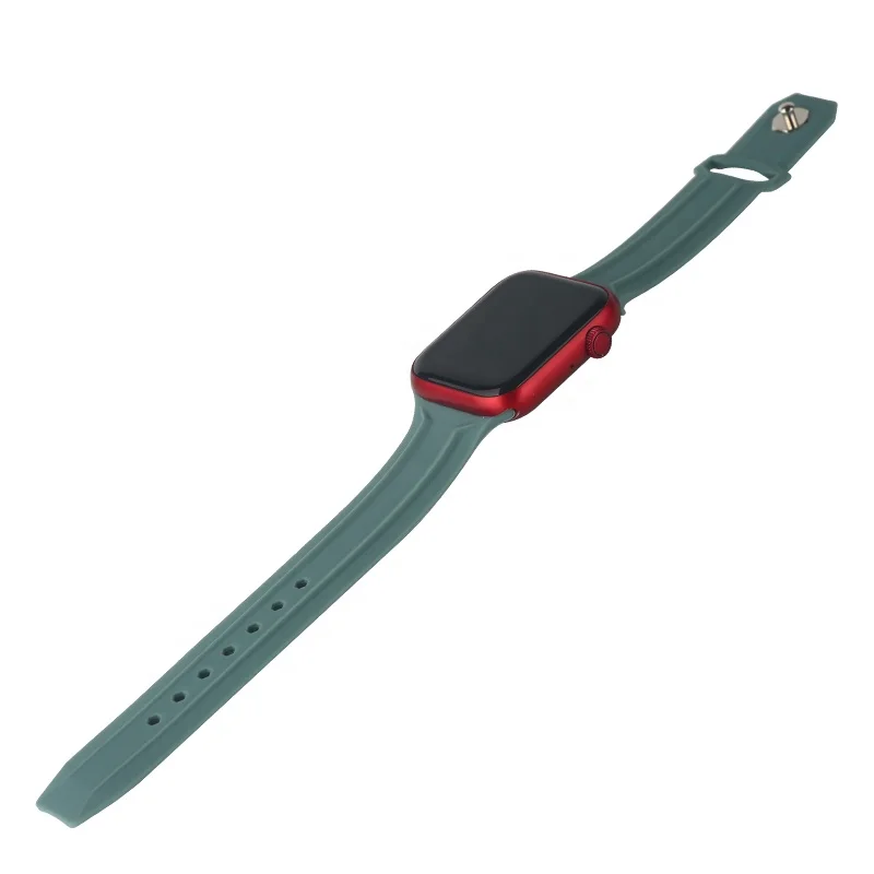 SOMOSTEL For Apple Watch Band Neon Color Replacement Strap Interchangeable Silicone And Stainless Steel Watch Band For Iwatch