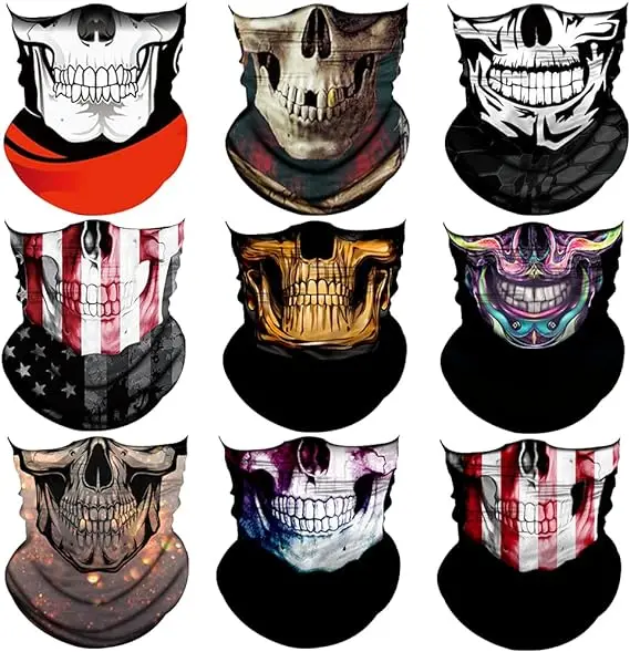Wholesale custom printing logo multifunctional scarf neck gaitor uv fishing face mask skull tube bandana neck gaiter