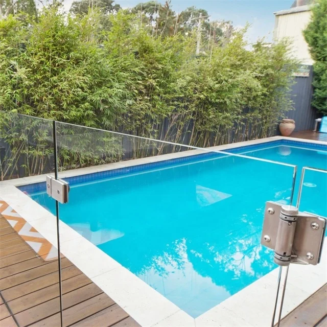 Semi-Frameless Tempered Glass and Aluminium Alloy Garden Fence Panels for Swimming Pool Fencing