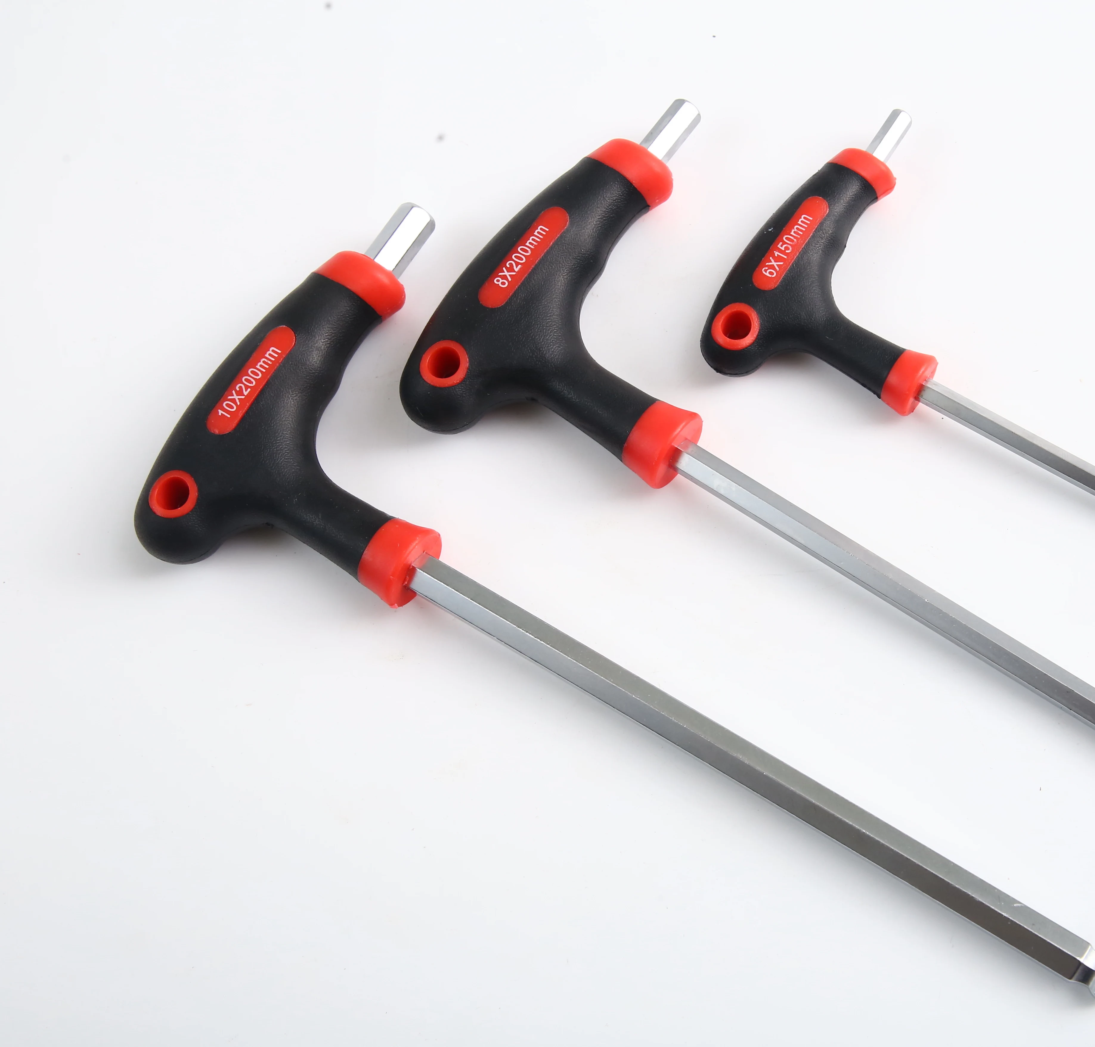 Low Cost Comfortable Grip Strength Quenching 10-Piece Metric Two-tone T-Handle Allen Wrench Set For Home Assembly