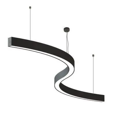 Modern Customized Snake Shape DALI Push Dimming Metal Curved LED Ceiling Chandelier Pendant Light for hotel living room