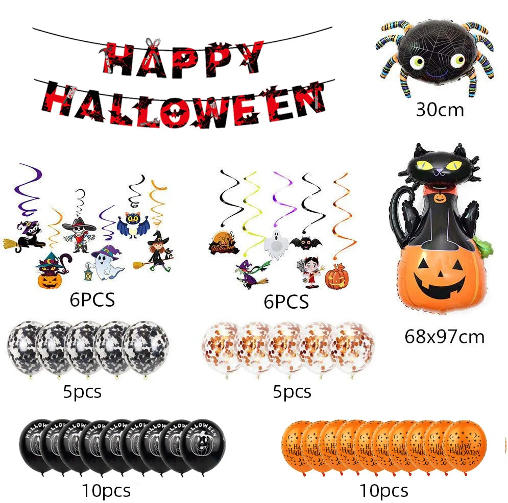 Halloween Party Bacakgroud Qualatex Balloon Spider Cat Foil Letter Balloon Suit New Design