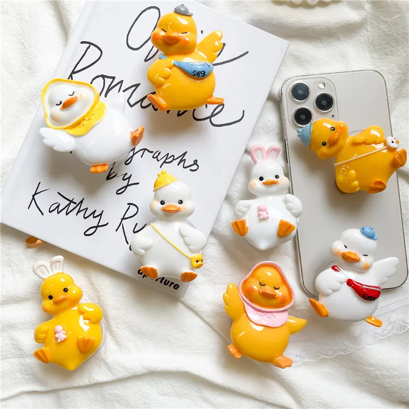 Solid Cartoon Rabbit Duck Universal Phone Holder Griptok Support For iPhone 13 Smartphone Grip Tok Folding Finger Stand Socket