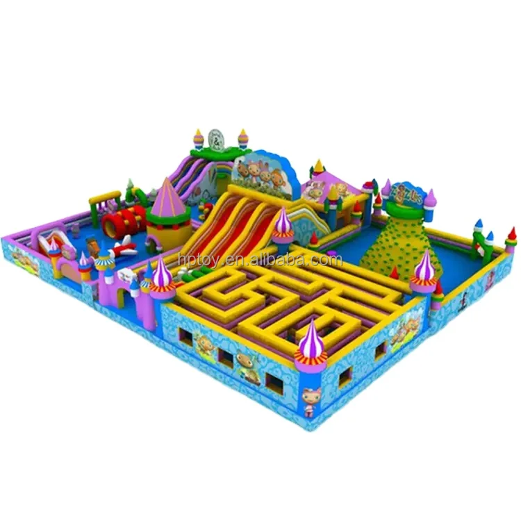China inflatable maze trampoline inflatable trampoline playland for children kids jumping trampoline for sale