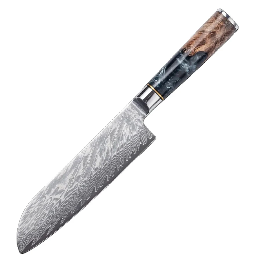 7-дюймовый японский нож Santoku Ультра острый из дамасской стали для кухни шеф-повара с эргономичной ручкой VG10 инструмент домашней