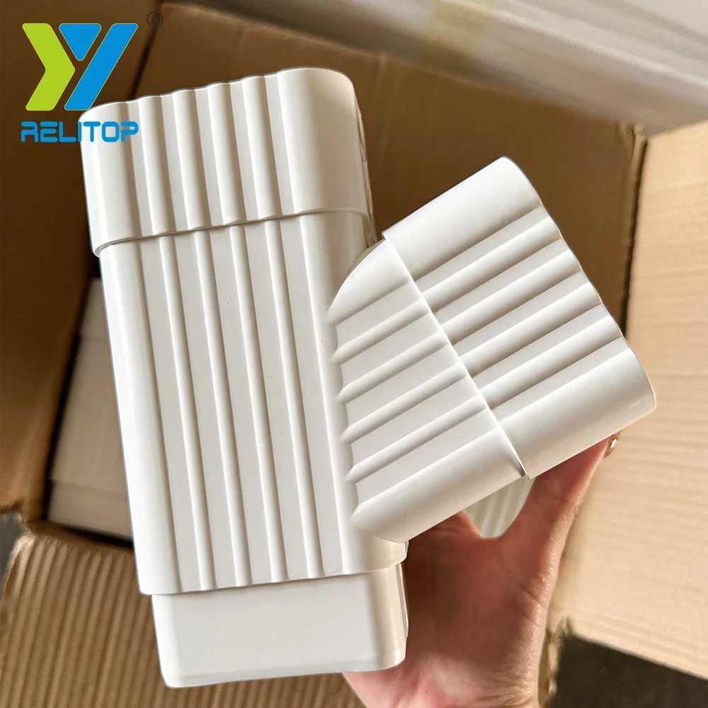 Downpipe connector gutter rainwater pipe beveled square pipe tee connector exterior wall drainage pipe factory direct sale