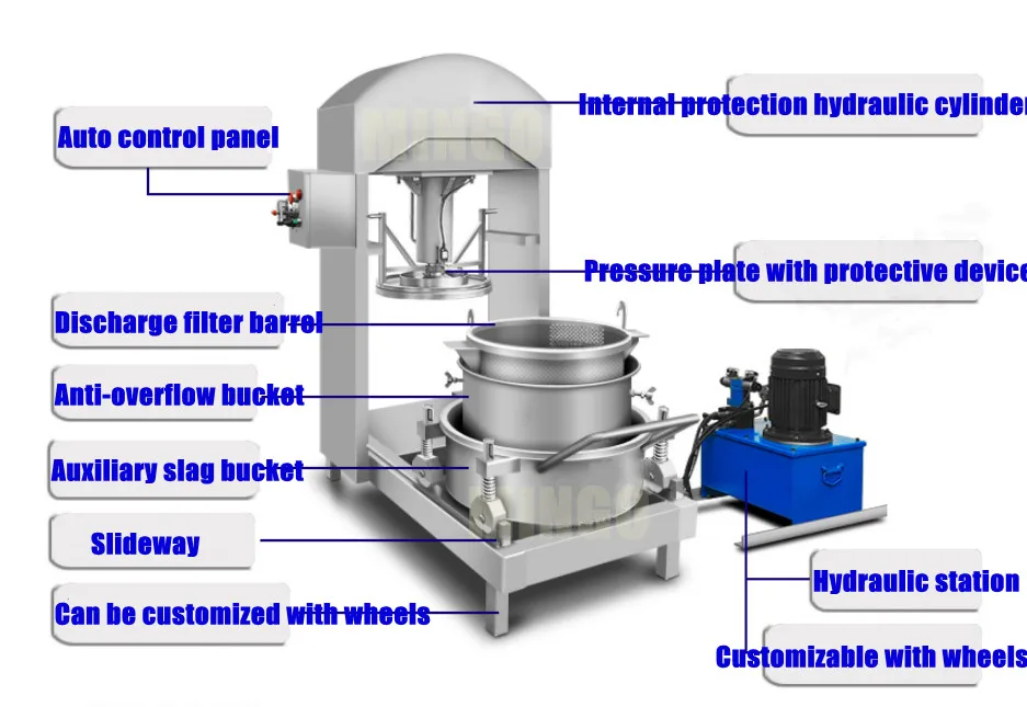 Vertical Hydraulic Industrial Cold Press Juicer Vegetable Juice Extracting Machine Grape Wine Hydraulic Press Machine
