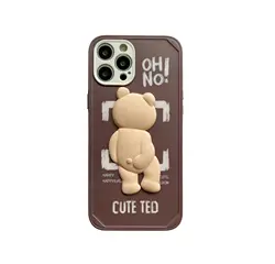 Hot Sale 3D Cartoon Drinking Beer Ted Bear Style Phone Case for iPhone 13 Cute Creative Cover for iPhone 12/11/7/8/XS/X/XR/MAX