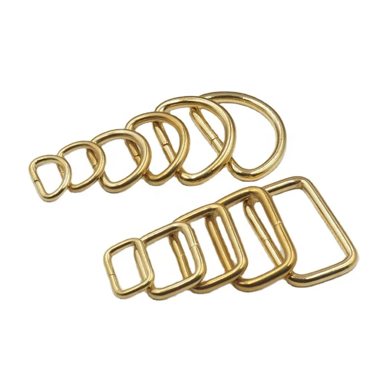 Solid Brass Tri-Glide buckle Rectangle/Square Adjustable Tri-ring Buckle for Bag Shoulder Strap Belt Webbing Slider Buckle