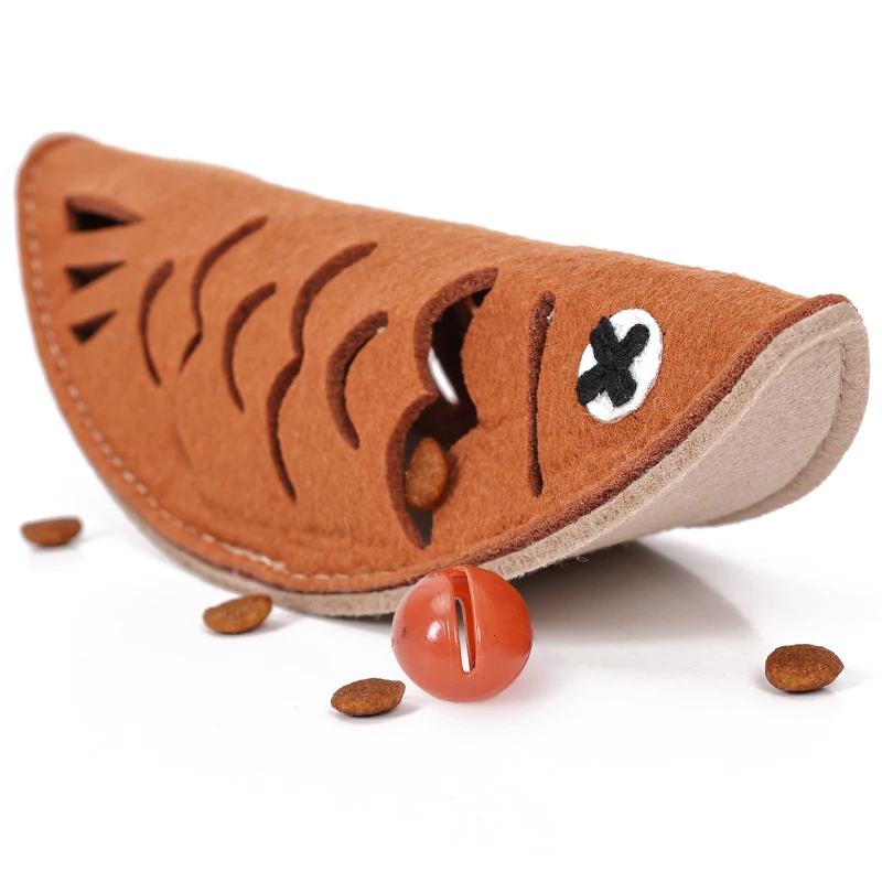 Roast Fish Shape eco friendly thicken felt fleece interactive dog pet puzzle chew toys