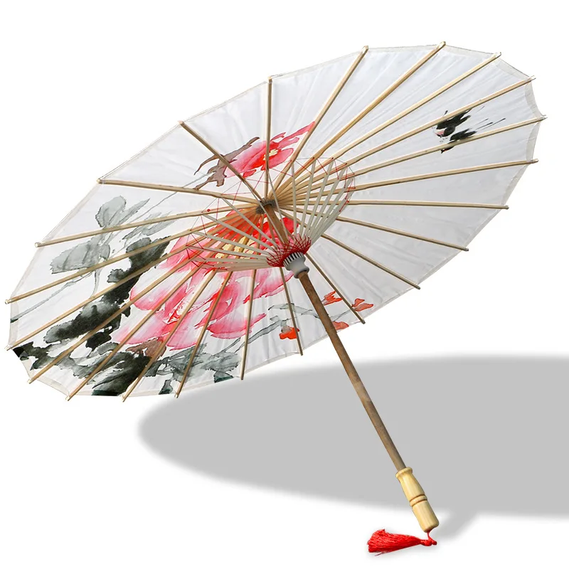 BSBH Chinese Traditional Customized Handmade Bamboo Silk Parasol Umbrellas