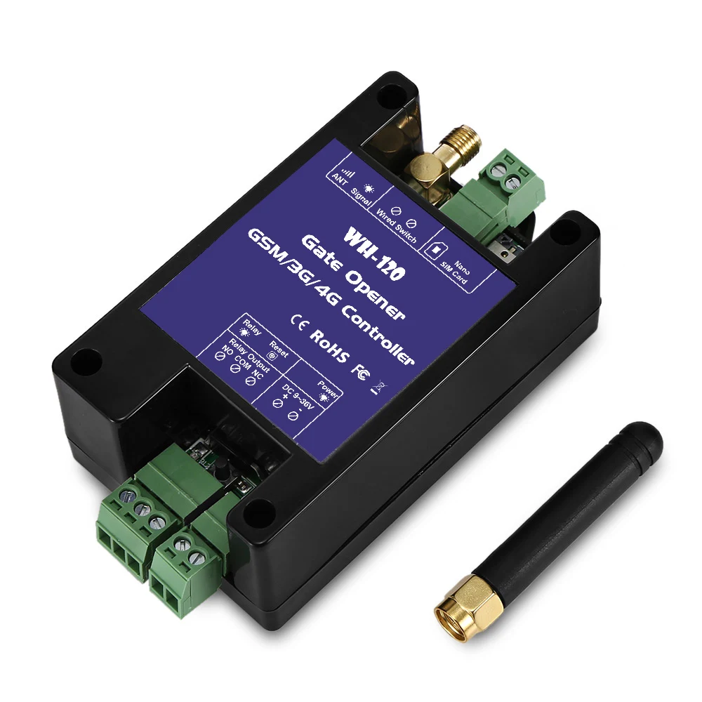 GSM 4G Relay Switch Remote Access Controller Automatic Gate Opener Control by free phone call WH-120