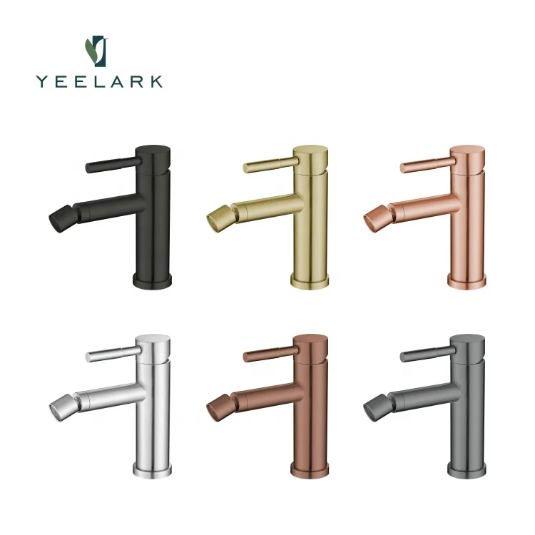 Manufacturer Contemporary Water Saving Brushed Gold Deck Mounted 304 Stainless Steel Bathroom Basin Mixer Sink Tap Faucet