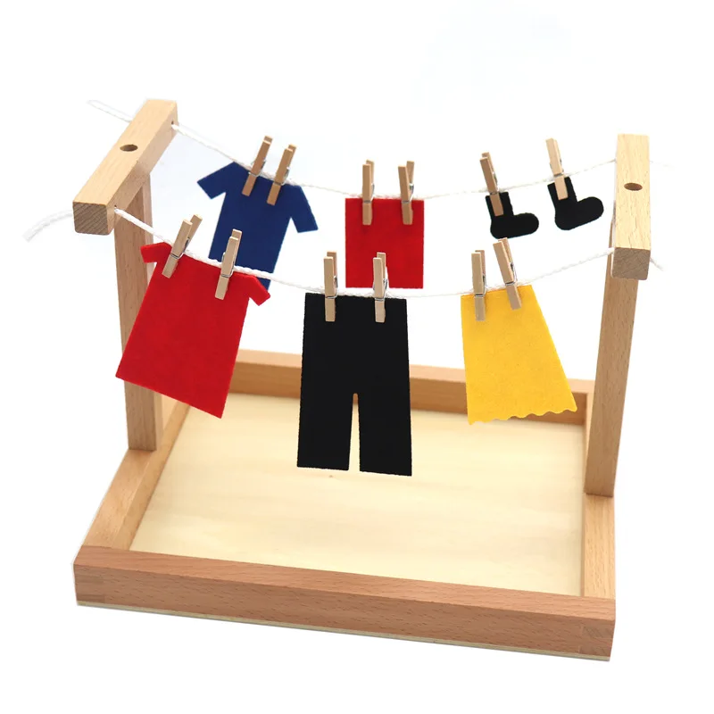 daily life teaching aids Montessori Clothesline Stand Practical Life Materials baby montessori toys