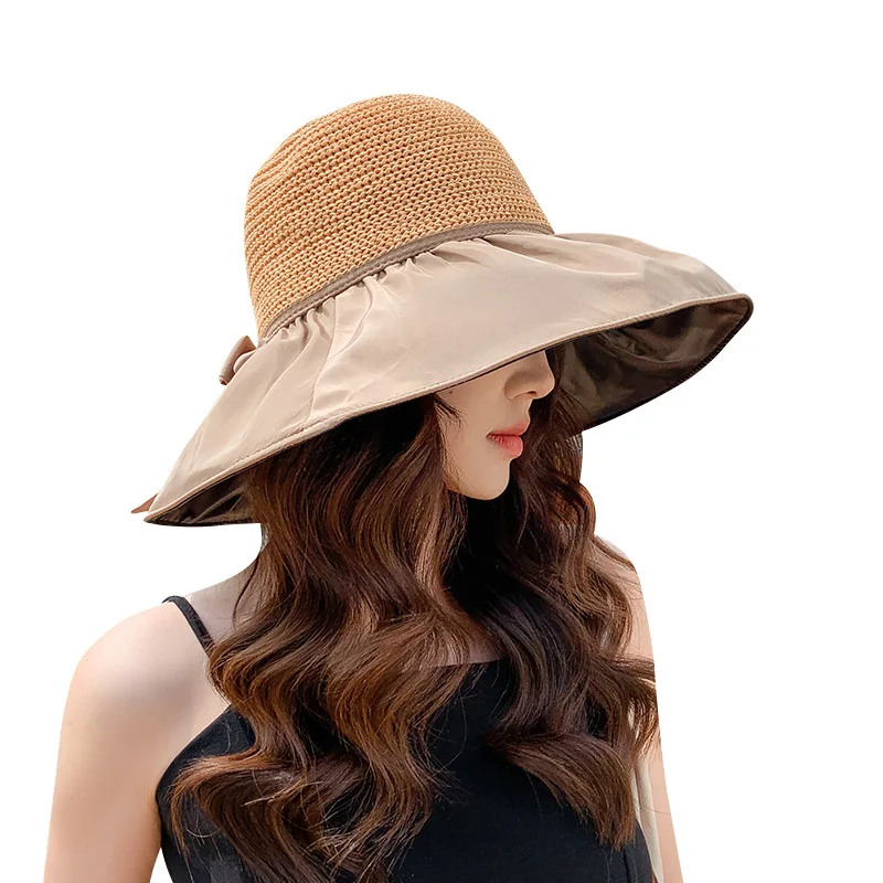 Summer Hot EXW Price Wholesale Bucket Hats With Custom Logo Straw Hat Travel Sunshade Sun Hat For Women Hijab