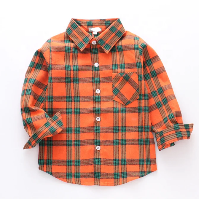 
hot sale 100% cotton plaid kids shirts boy kids flannel shirt for 2-12 years 