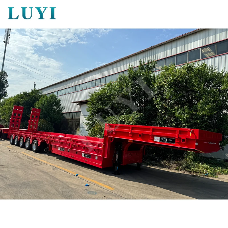 LUYI производитель 5/6 осей 60/80 тонн низкорамный полуприцеп Lowboy грузовик прицеп для тяжелого оборудования/контейнерных перевозок