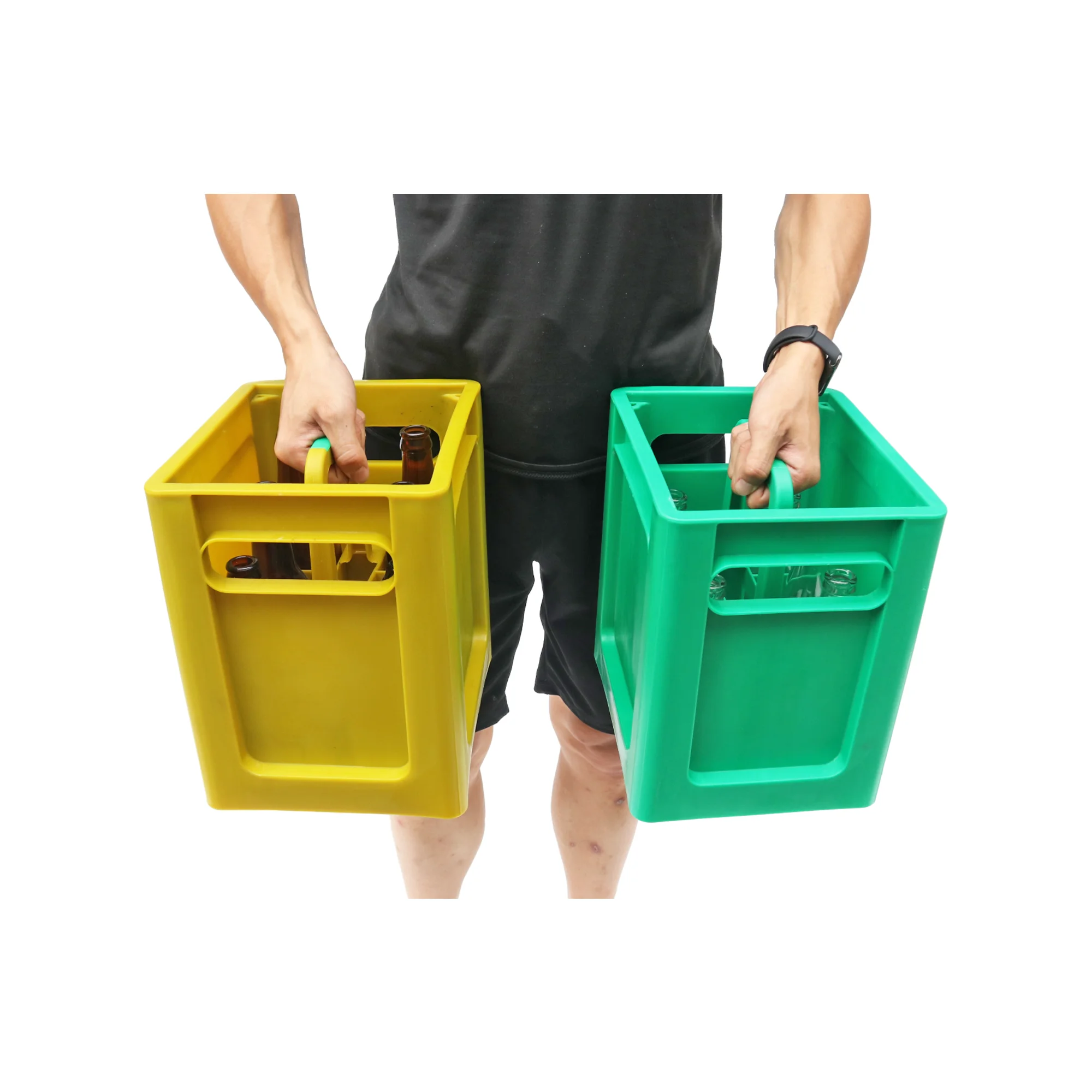 JOIN Juicy Beverage Soda Water Bottles Crate Plastic Beer Basket With Handle 6 Bottle Crate