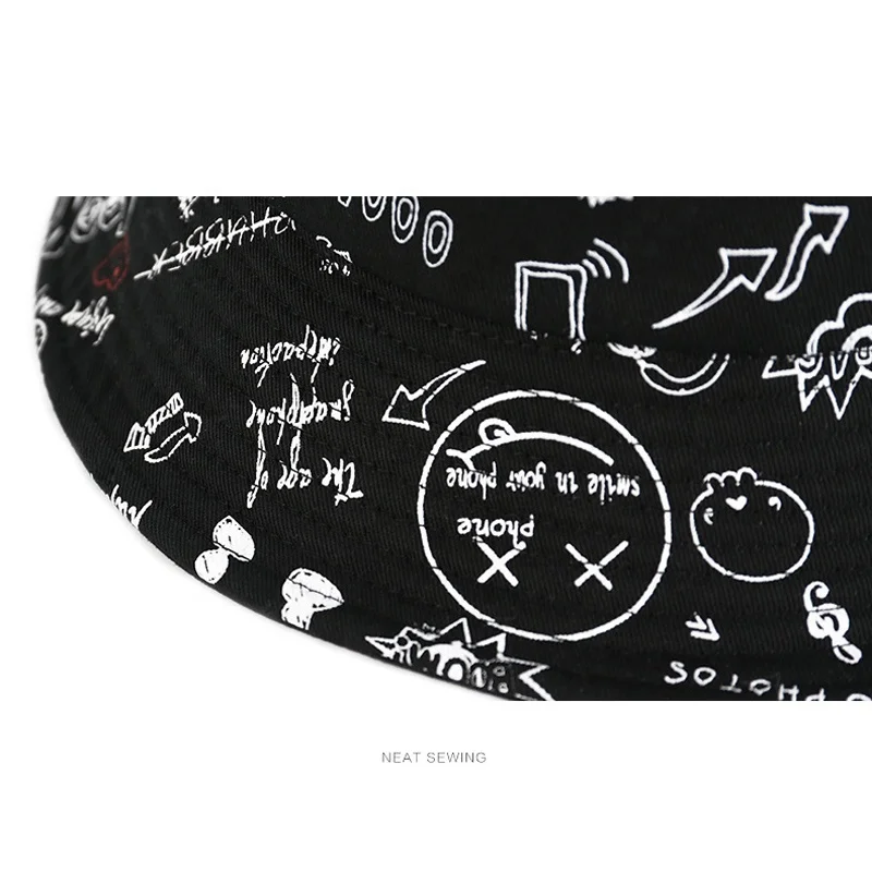
Custom print graffiti pattern funny bucket hat 