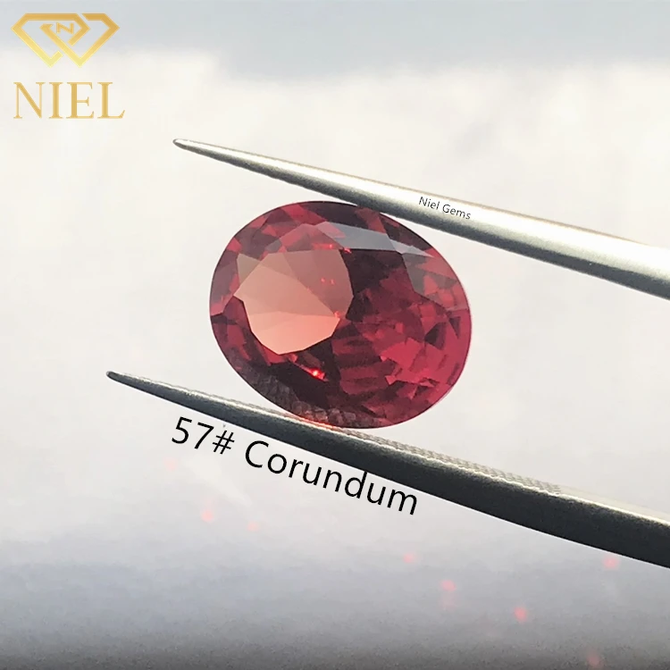 57# oval synthetic corundum sapphires loose stones gemstone color stone padparadscha sapphire niel gems
