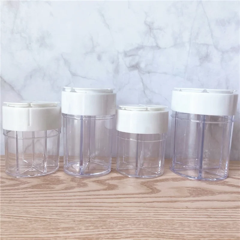 Small 6 cells Colors Sugar Sprinkles Plastic Spice Bottle 6 in 1 Compartment Jar Medley Baking chamber shaker