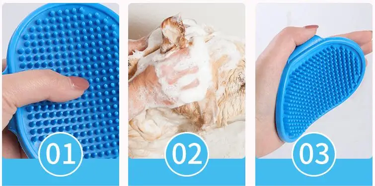 2024 Hot Pet Supplies Explosive Bathing Massage Brush Rubber Massage Gloves Bathing Brush Bathing Fur Care