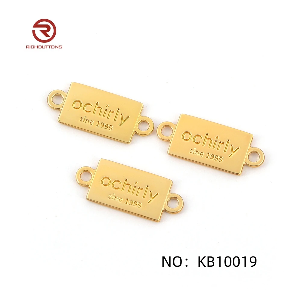 Manufacture Clothing Metal Tags Engraved Letters Plate Customized Badge Metal Labels