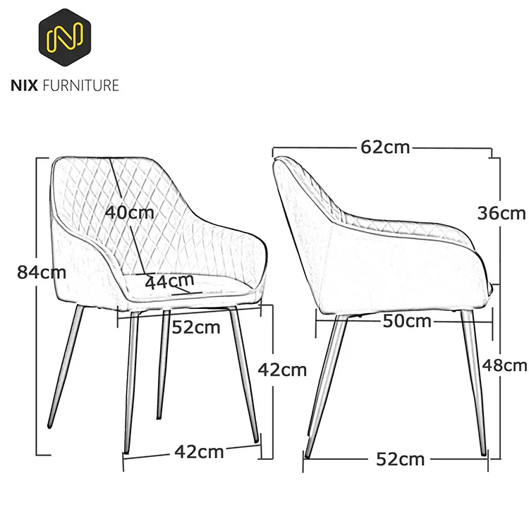 Wholesale Variety Of Colors Ergonomics Elegant Modern Nordic Upholstered Velvet Blue Home Room Arm Dining Chair