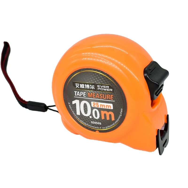 The strong spring makes the tape stretch freely hard shell and drop resistant tape measure