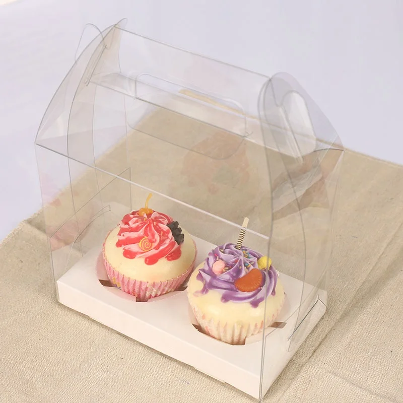 Hot portable birthday party recyclable environmental transparent PET wood cake box