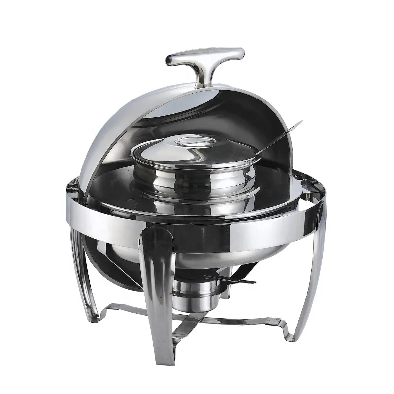 
Quite-attractive metal food warmer with one soup pot stainless steel round stove for hotel and restaurant 