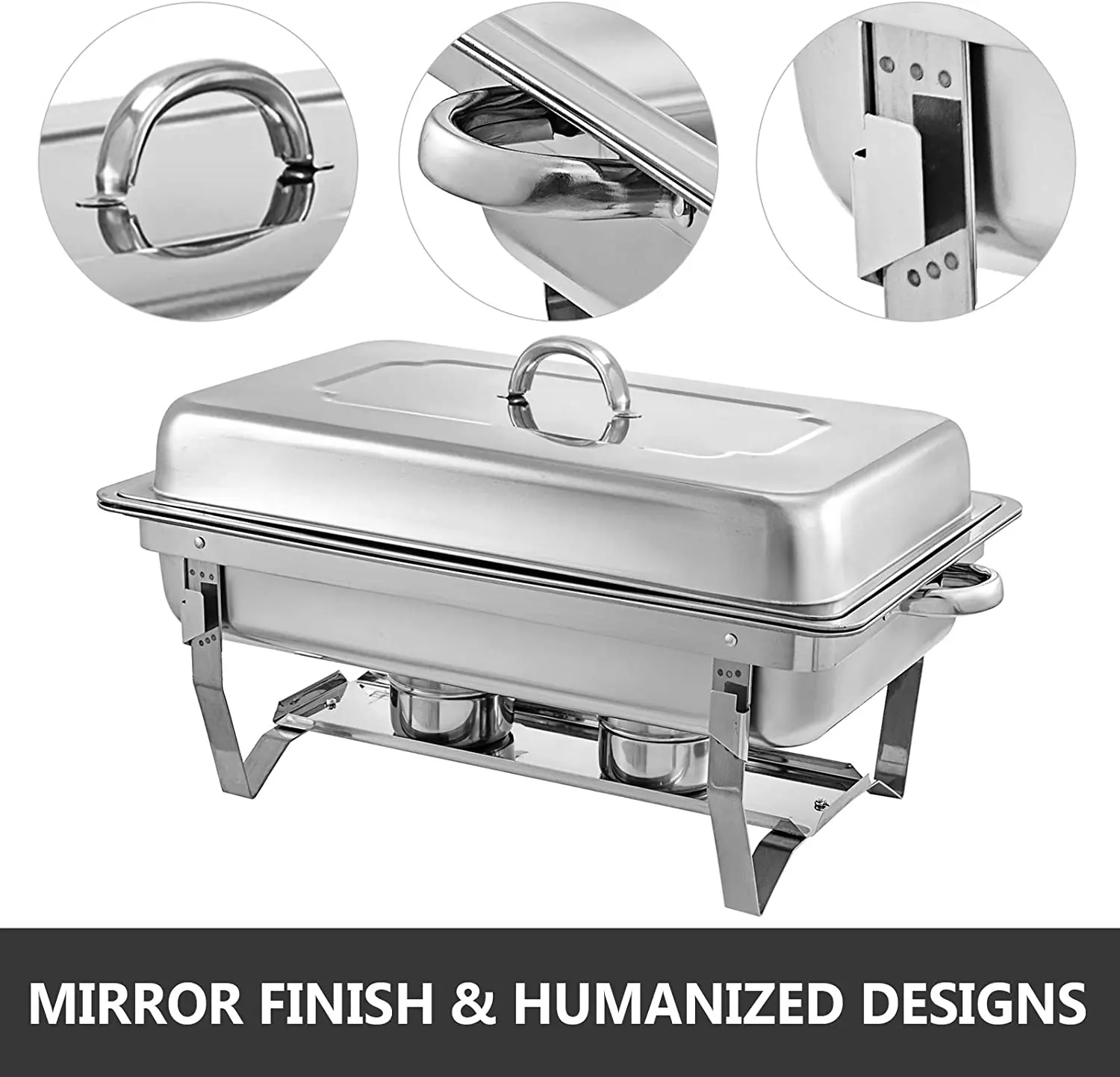 Hotel Restaurant Supplie Buffet Server Alcohol Stove Chefing Dish Stainless Steel Food Warmer Set Shaffing Chafing Dishes