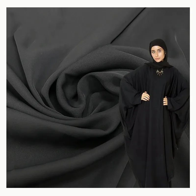 Хит продаж арабские ткани и текстиль черная ткань fursan abaya мягкая 148gsm для женщин